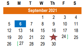 District School Academic Calendar for Hutto High School for September 2021