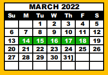 District School Academic Calendar for Idalou Middle for March 2022