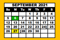 District School Academic Calendar for Idalou Middle for September 2021