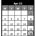 District School Academic Calendar for Mccarty Elementary School for April 2022