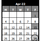 District School Academic Calendar for Indian Plains Alternative H S for April 2022