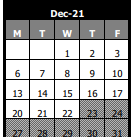 District School Academic Calendar for Clifford Crone Middle School for December 2021