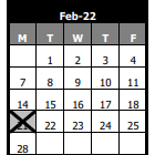 District School Academic Calendar for Thayer J Hill Middle School for February 2022