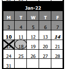 District School Academic Calendar for White Eagle Elementary for January 2022