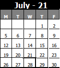 District School Academic Calendar for White Eagle Elementary for July 2021