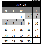 District School Academic Calendar for Scullen Middle School for June 2022