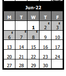 District School Academic Calendar for Prairie Children Preschool for June 2022