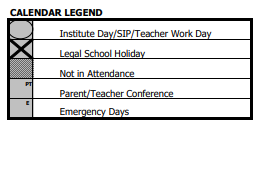 District School Academic Calendar Legend for Mccarty Elementary School