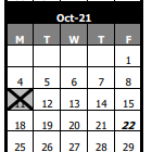 District School Academic Calendar for Oliver Julian Kendall Elem School for October 2021