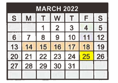 District School Academic Calendar for Industrial J H for March 2022