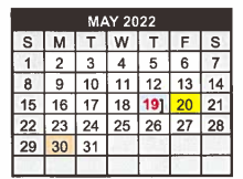 District School Academic Calendar for Industrial J H for May 2022