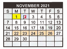 District School Academic Calendar for Industrial J H for November 2021