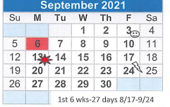 District School Academic Calendar for Leon Taylor Junior High for September 2021