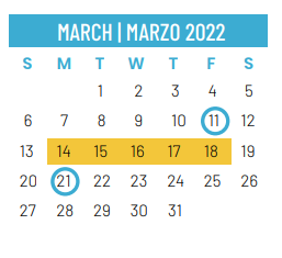 District School Academic Calendar for Barton Elementary for March 2022