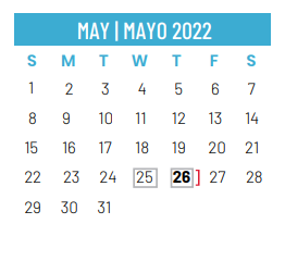 District School Academic Calendar for Keyes Elementary for May 2022