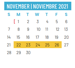 District School Academic Calendar for Dallas Co School For Accelerated L for November 2021