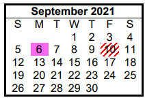 District School Academic Calendar for Itasca Elementary for September 2021