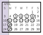 District School Academic Calendar for Alter School for April 2022