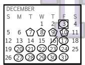 District School Academic Calendar for Jacksboro High School for December 2021