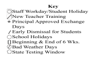 District School Academic Calendar Legend for Jacksboro Elementary