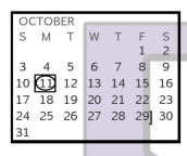 District School Academic Calendar for Alter School for October 2021