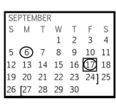 District School Academic Calendar for Alter School for September 2021
