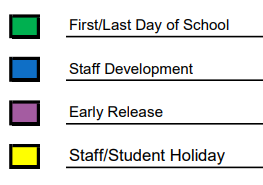 District School Academic Calendar Legend for Jacksonville H S