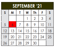 District School Academic Calendar for Lott Detention Center for September 2021