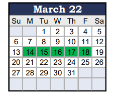 District School Academic Calendar for Dandridge Elementary School for March 2022