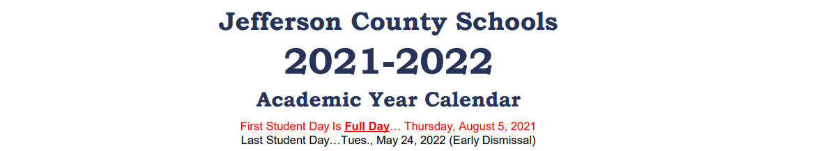 District School Academic Calendar for White Pine Elementary School