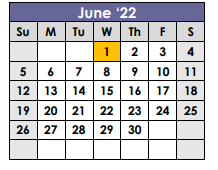 District School Academic Calendar for Bellwood Presbyterian Home For Children for June 2022