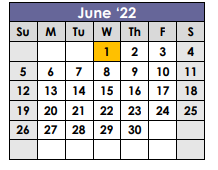 District School Academic Calendar for Atherton High School for June 2022