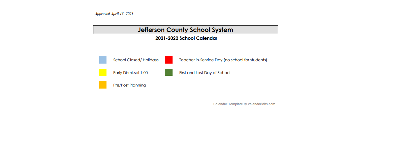 District School Academic Calendar Key for Byck Elementaryentary School