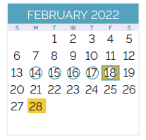 District School Academic Calendar for Alice M.BIRNEY Elementary School for February 2022