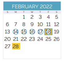 District School Academic Calendar for Marie B. Riviere Elementary School for February 2022