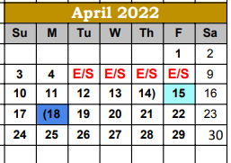 District School Academic Calendar for Hebbronville High School for April 2022