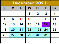 District School Academic Calendar for Hebbronville Elementary for December 2021