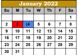 District School Academic Calendar for Hebbronville Junior High for January 2022