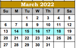 District School Academic Calendar for Hebbronville High School for March 2022