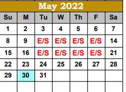 District School Academic Calendar for Hebbronville Elementary for May 2022