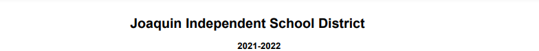 District School Academic Calendar for Joaquin Elementary