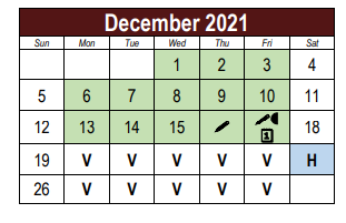 District School Academic Calendar for Lake Ridge Elementary School for December 2021