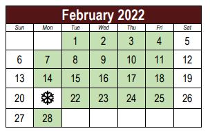 District School Academic Calendar for Cherokee Elementary School for February 2022