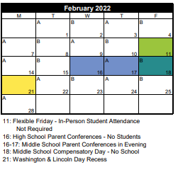 District School Academic Calendar for Majestic School for February 2022