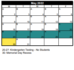 District School Academic Calendar for Rosamond School for May 2022