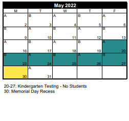 District School Academic Calendar for Rose Creek School for May 2022