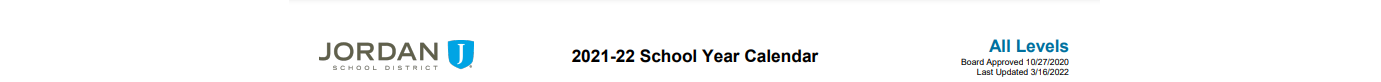 District School Academic Calendar for Granite School