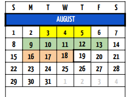 District School Academic Calendar for Accelerated Lrn Ctr for August 2021