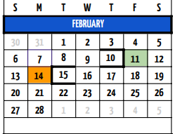 District School Academic Calendar for Plum Creek El for February 2022