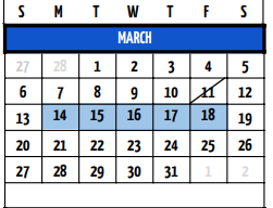 District School Academic Calendar for Accelerated Lrn Ctr for March 2022